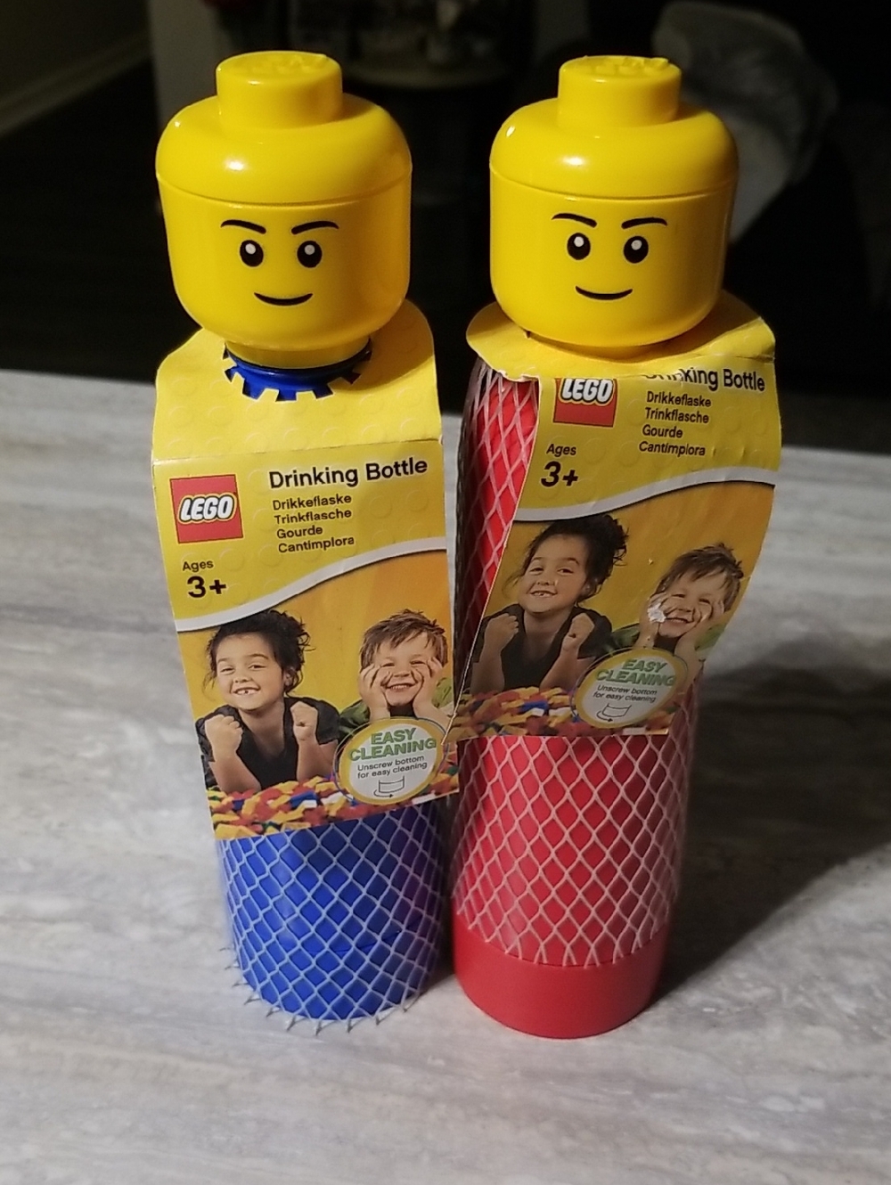 Lego Kids Drinking Bottle with Yellow Minifigure Head Cap